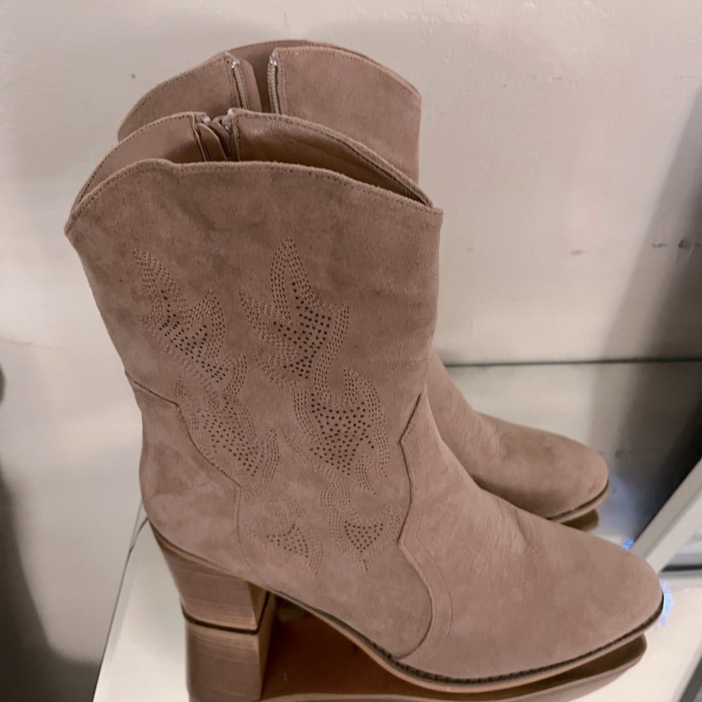 Cowboy western comfy suede brown boots size 11